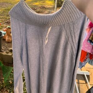 Kim Rogers Soft Gray Cowl Neck Sweater